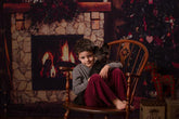 Interior Christmas With Fireplace Decorated Photography Backdrop N-0039 Shopbackdrop