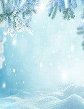 Beautiful Fir Tree Branch Covered With Snow Photography Backdrop N-0027 Shopbackdrop