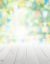 Bokeh Party Flag Background With Wood Floor Photography Backdrop Shopbackdrop