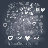 Draw Couple And Love On Blackboard For Valentines Day Photography Backdrop Shopbackdrop