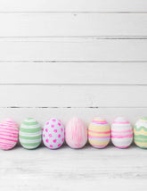 Easter Colorful Eggs On White Floor With Wood Wall Texture Backdrop For Photography Shopbackdrop