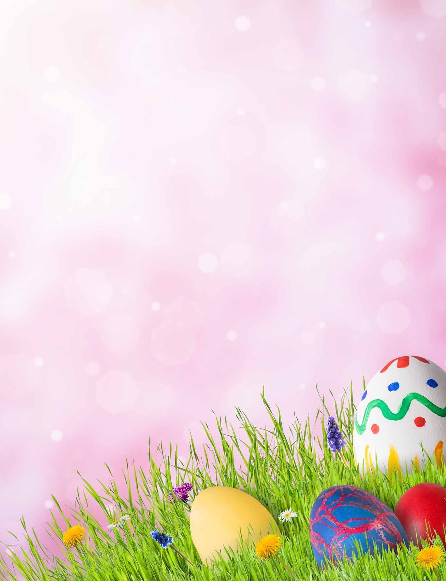 Easter Eggs On Grass With Bokeh Photography Backdrop Shopbackdrop