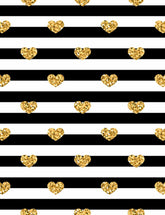 Gold Hearts Printed On Black Stripes Backdrop For Photography Shopbackdrop