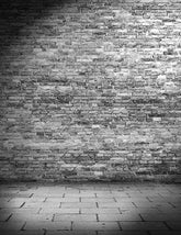 Gray Brick Wall Texture With Stone Floor Photography Backdrop  J-0322 Shopbackdrop