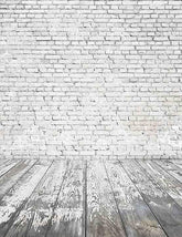 Gray White Senior Brick Wall With Wood Floor Backdrop For Photography Shopbackdrop