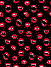 Halloween Pattern With Red Vampire Lips Photography Backdrop J-0226 Shopbackdrop