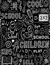Hand Drawn Children Back To School On Blackboard Photography Backdrop J-0153 Shopbackdrop