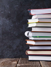 Notepads On Table In Front Of Chalkboard For Children Backdrop Shopbackdrop