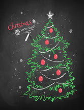 Painted Green Christmas Tree On Blackboard For Holiday Photography Backdrop N-0010 Shopbackdrop