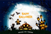 Painted Pumpkin Castle For Halloween Photography Backdrop N-0073 Shopbackdrop