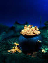 Pot Full Of Gold Coins In Forest At Night Photography Backdrop J-0720 Shopbackdrop