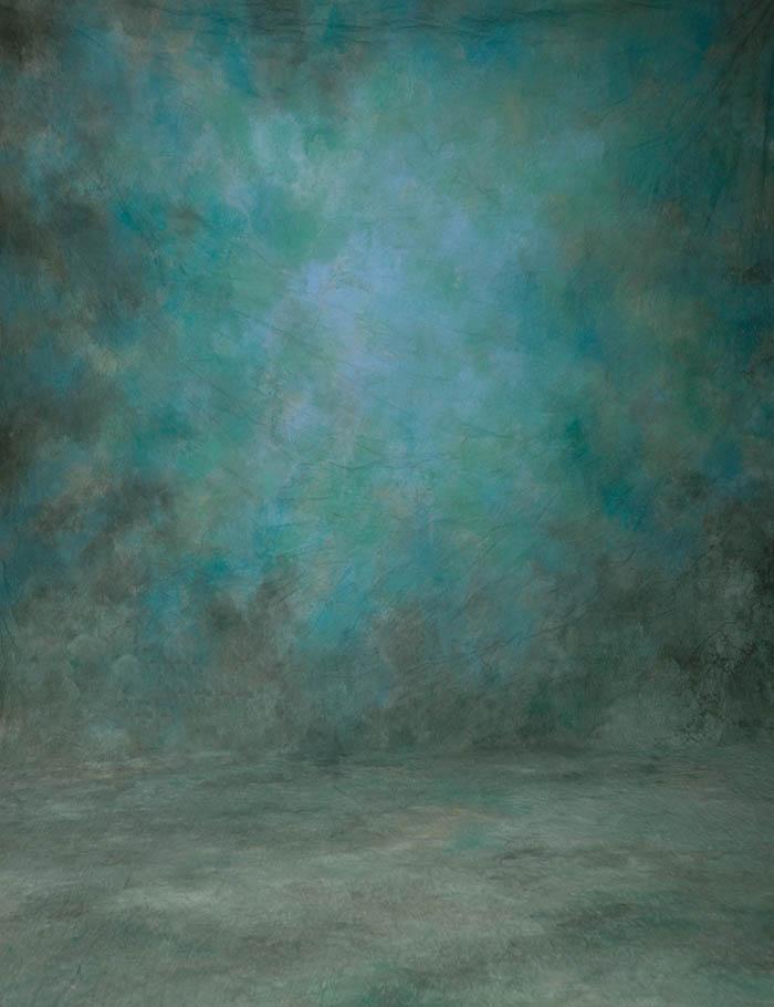Printed Green With Little Blue Abstract Photography Backdrop J-0541 Shopbackdrop