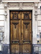 Senior Brown Wood Door With White Stone Wall Backdrop For Photo Studio Shopbackdrop