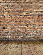 Senior Red Brick Wall Texture With Wood Floor Photo Backdrop Shopbackdrop