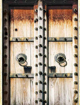 Senior Wood Door With Forged Metal Decoration Photography Backdrop Shopbackdrop