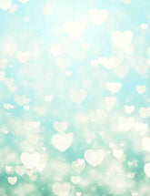 Silver Sparkle Hearts With Horizon Blue Bokeh Backdrop For Wedding Photo Shopbackdrop