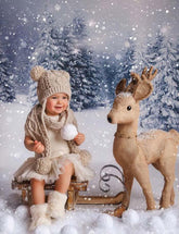 Snow Covered Pine Forest Winter Holiday Backdrop Photography J-0121 Shopbackdrop