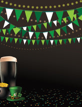St. Patrick's Colorful Flags Green Hat Black Background Photography Backdrop Shopbackdrop