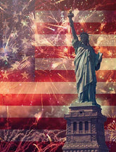 Statue of Liberty And Fireworks For Celebrate Independence Day Photography Backdrop J-0357 Shopbackdrop