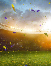 Sunset Celebrating Victory In The Soccer Field For World Cup Backdrop Shopbackdrop