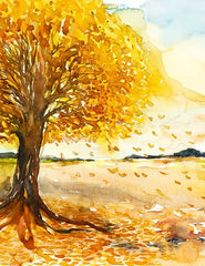 Watercolor Painted Autumn Tree For Children Photography Backdrop N-0139 Shopbackdrop