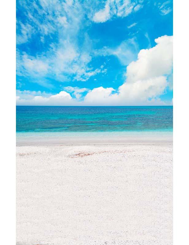 White Sandy Beach Calm Sea With Beautiful Sky Photography Backdrop Shopbackdrop