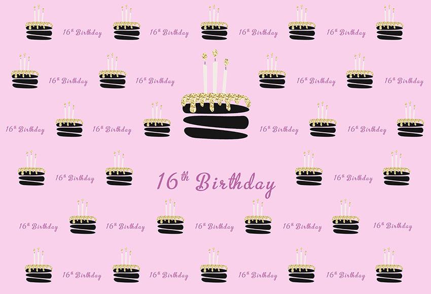 Sixteen Year Old Birthday Backdrop For Girl Photography Background G-987 Shopbackdrop