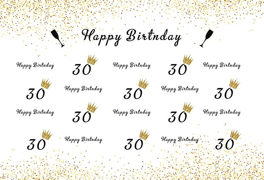 30 Year Old Birthday Backdrop Step And Repeat Photography Background G-988 Shopbackdrop