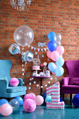 Birthday Party For One Year Old With Red Brick Backdrop Shopbackdrop
