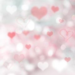 Bokeh Silver And Red Hearts For Valentines Day Photography Backdrop Shopbackdrop