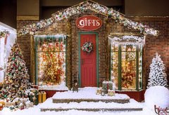 Christmas Store Backdrop For Holiday G-1222 Shopbackdrop