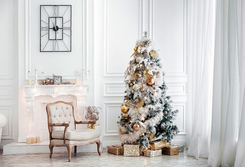 Christmas Room With Chair Photo Backdrop lv-979 Shopbackdrop
