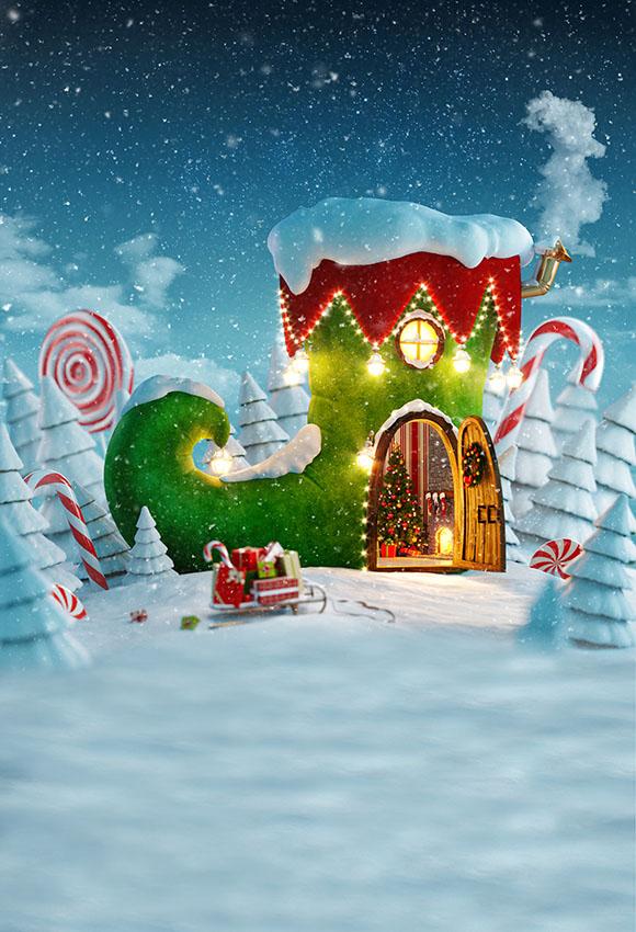 Christmas Sock For Baby Photo Backdrop Shopbackdrop
