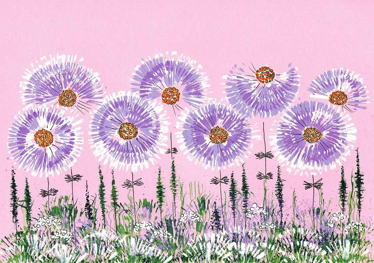 Painted Flower With Pink Background For Photo Shopbackdrop