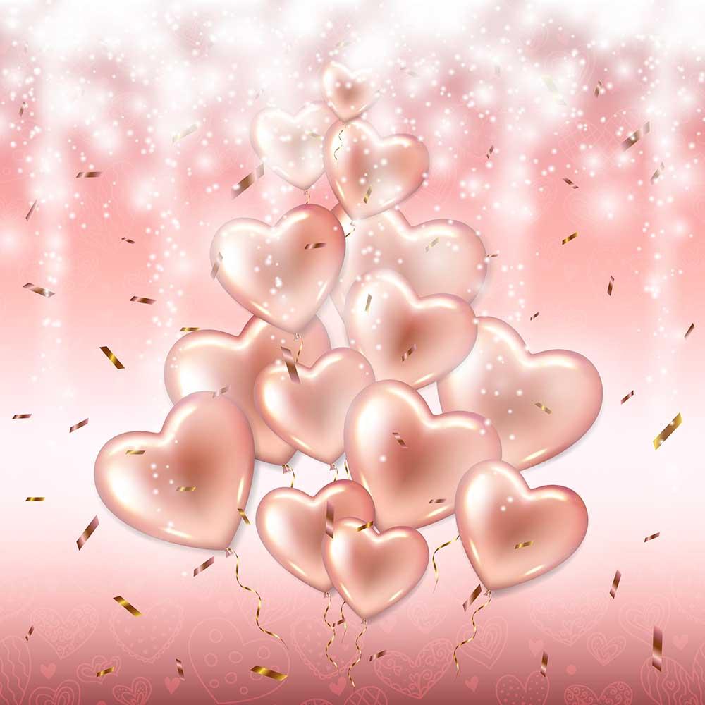 Pink Balloons With White Sparkle For Celebrate Valentines Photography Backdrop Shopbackdrop