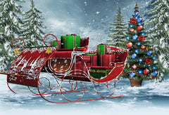 Santa sleigh Christmas Photography Backdrop Shopbackdrop