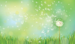 Shop Flying Dandelion With Green Bokeh Background Photography Shopbackdrop