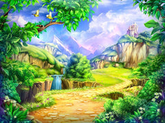 Spring Cartoon Fantasy Color Ink Painting For Children Backdrop K-0006 Shopbackdrop