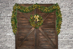 Wooden Door For Chirstmas Holiday Backdrop G-1249 Shopbackdrop
