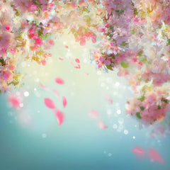Abstract Flowers With Little Sparkles In Baby Blue Background For Photo Studio Shopbackdrop