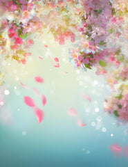 Abstract Flowers With Little Sparkles In Baby Blue Background For Photo Studio Shopbackdrop
