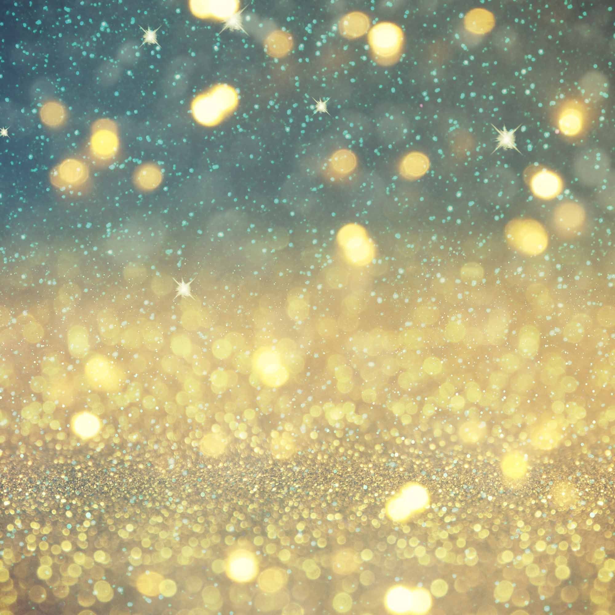 Abstract Light Gold Bokeh Sparkle With Little Baby Blue Photography Backdrop Shopbackdrop