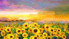 Abstract Oil Painted Sun Flowers Photography Backdrop J-0549 Shopbackdrop