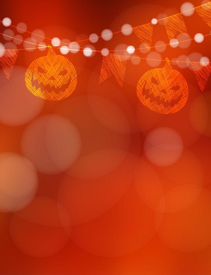 Abstract Orange Red Bokeh Background With Holiday Flags For Halloween Photogrpahy Backdrop J-0529 Shopbackdrop