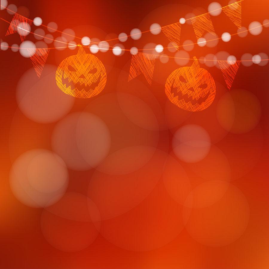 Abstract Orange Red Bokeh Background With Holiday Flags For Halloween Photogrpahy Backdrop J-0529 Shopbackdrop