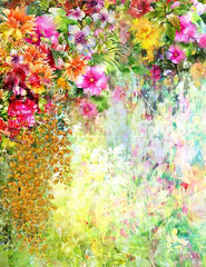Abstract Painted Spring Flowers Watercolor Photography Backdrop J-0336 Shopbackdrop