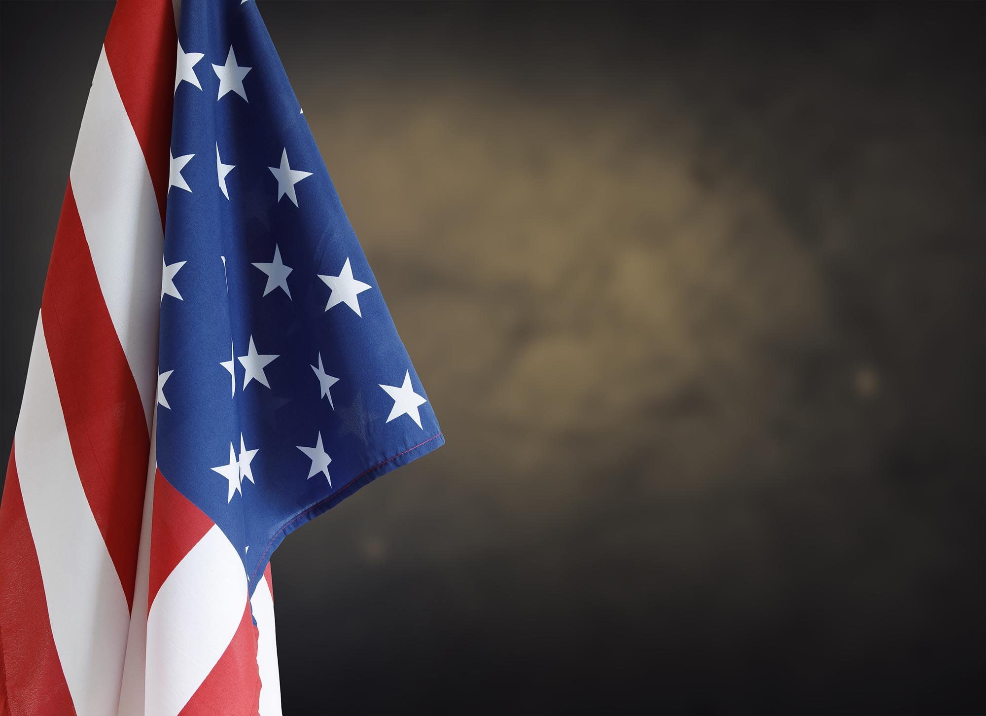 American Flag With Deep Brown Background Wall Backdrop Shopbackdrop