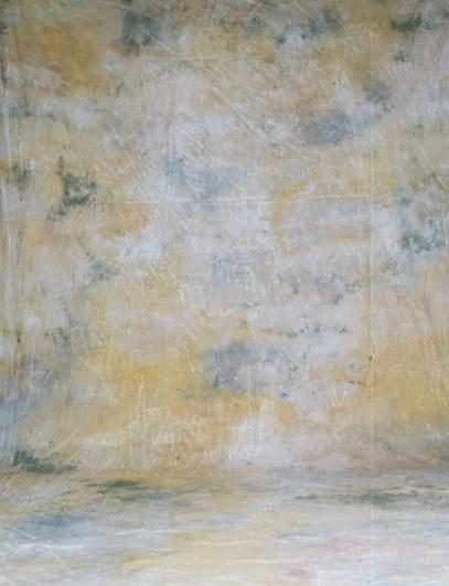 Abstract Yellow And Dark Green Hand Painted Muslin Backdrop For Photo Shopbackdrop