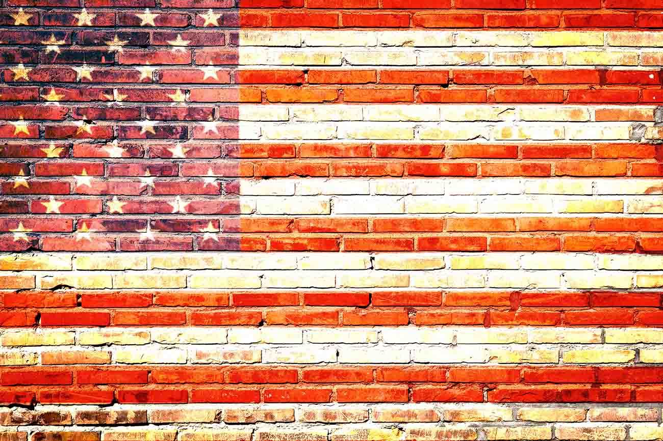 American Flag Printed On Brick Wall Backdrop For Photography Shopbackdrop