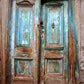 Antiquated Stone Wall With Blue Wood Door Backdrop For Photography Shopbackdrop